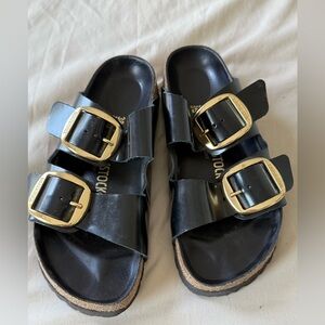 Birkenstock Arizona Big Buckle Sandal - High Shine Black - Size 38